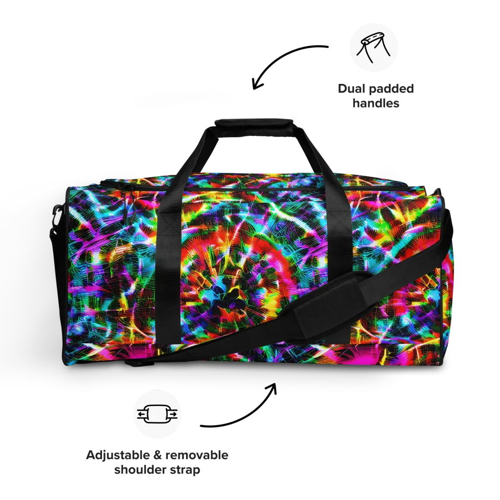 Cyber Kaleidoscope on Duffle Bag — Front