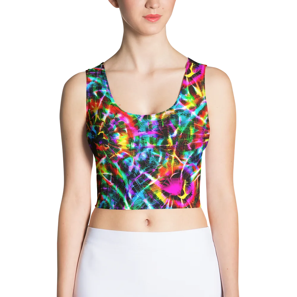 Cyber Kaleidoscope on Crop Top — Front