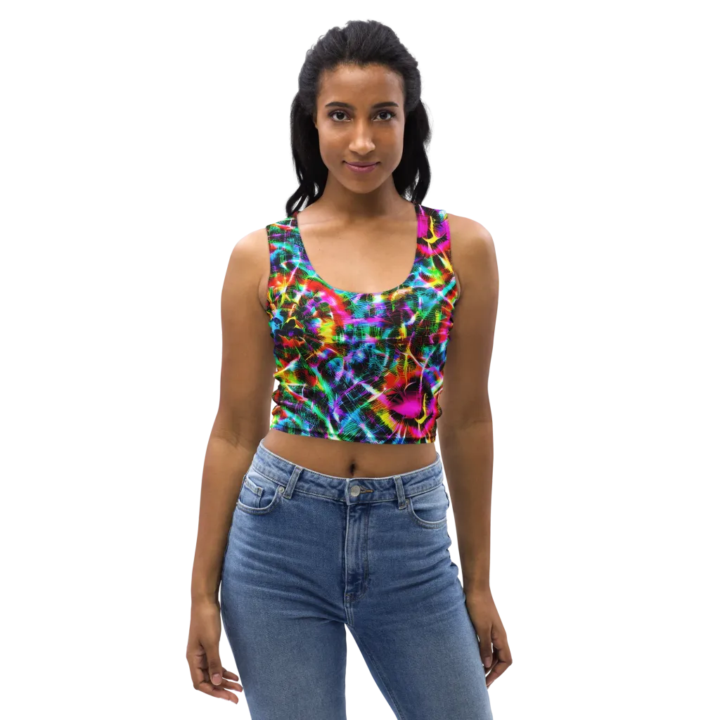 Cyber Kaleidoscope on Crop Top — Front