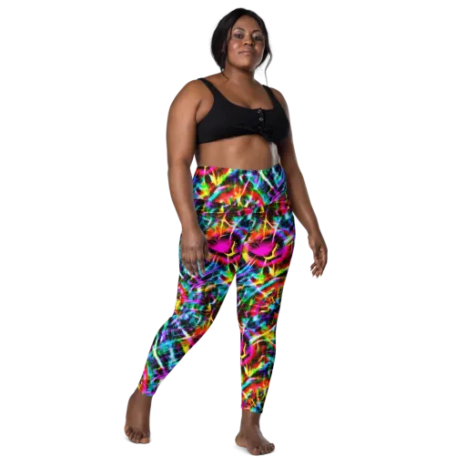 Cyber Kaleidoscope on a Leggings with Pockets