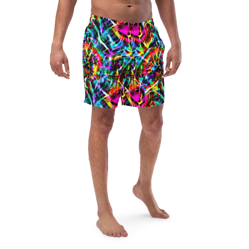 Cyber Kaleidoscope on Swim Trunks — Front