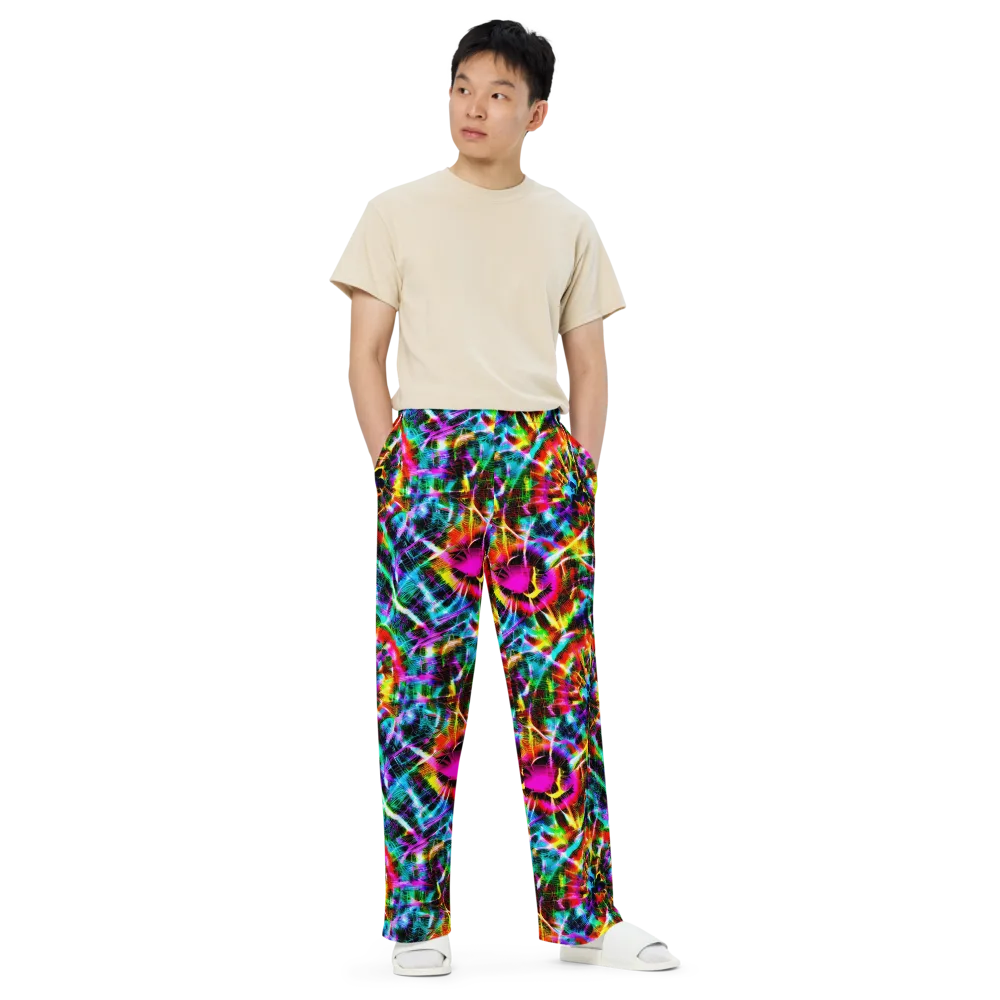 Cyber Kaleidoscope on Wide-Leg Pants — Front
