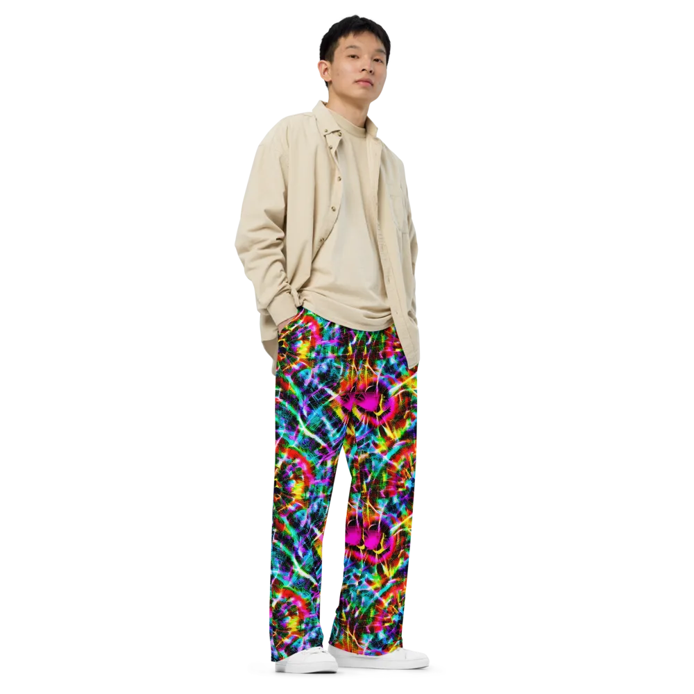 Cyber Kaleidoscope on Wide-Leg Pants — Right Front