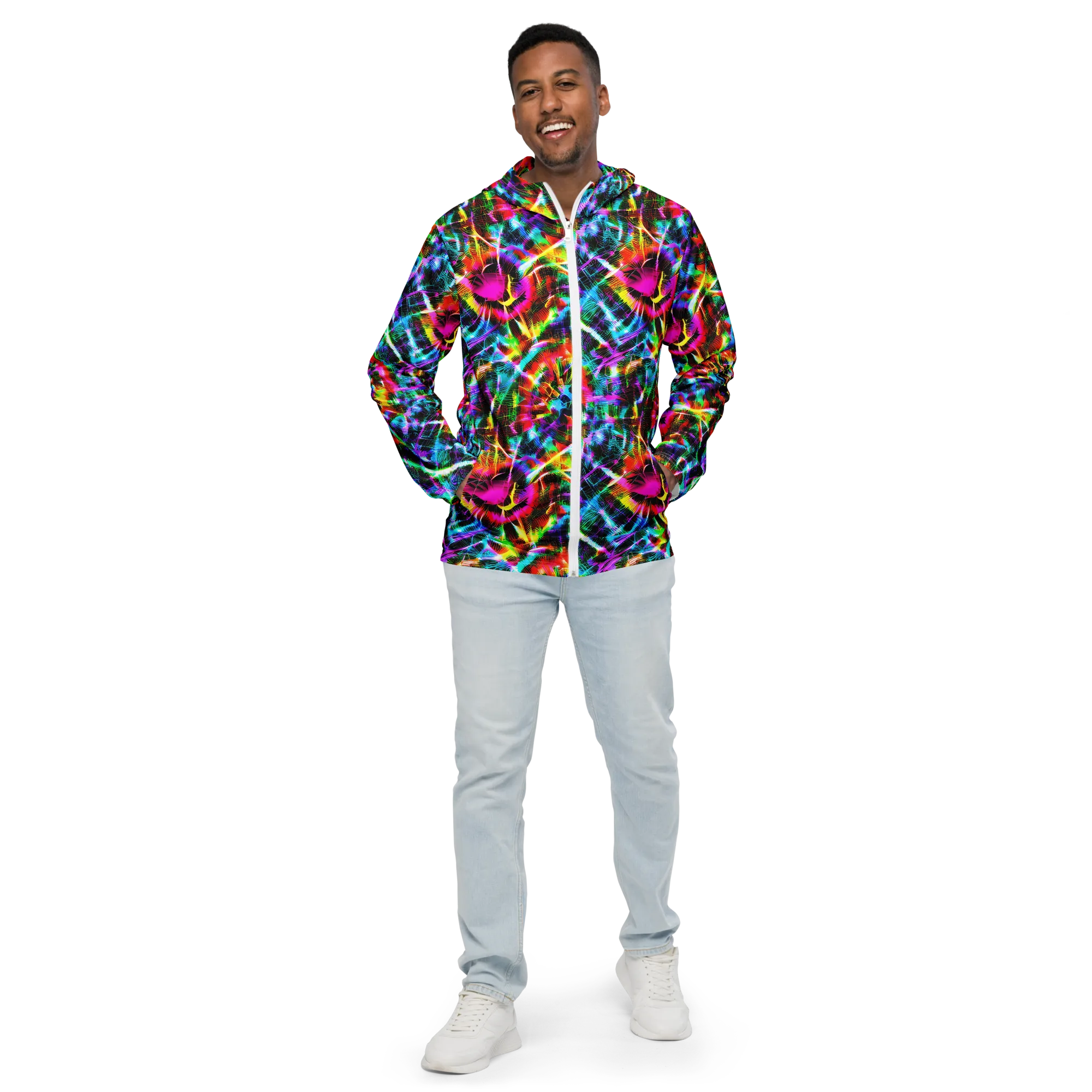 Cyber Kaleidoscope on Men's Windbreaker — Front
