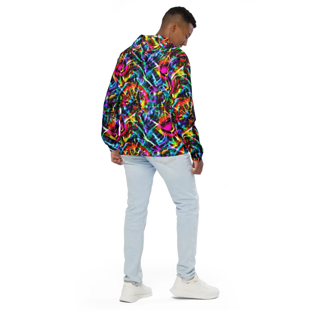 Cyber Kaleidoscope on Men's Windbreaker — Back