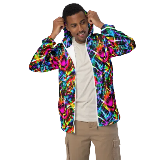 Cyber Kaleidoscope on a Men's Windbreaker