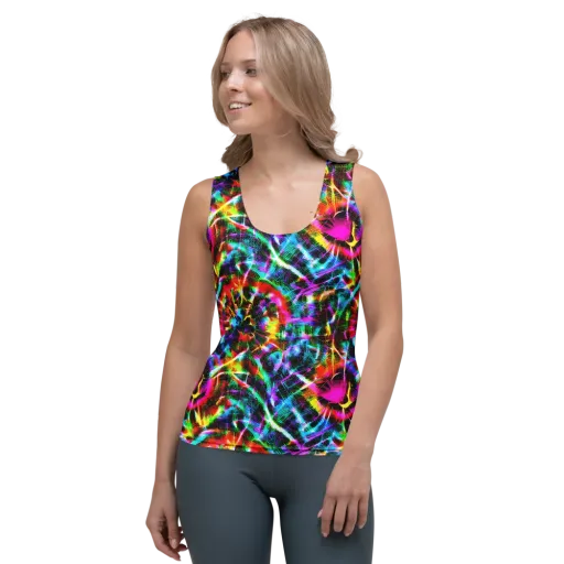 Cyber Kaleidoscope on a Women's Tank Top
