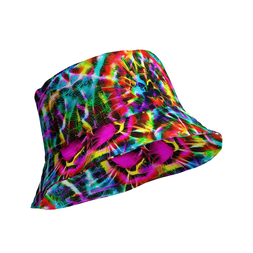 Cyber Kaleidoscope on Reversible Bucket Hat — Product details Outside