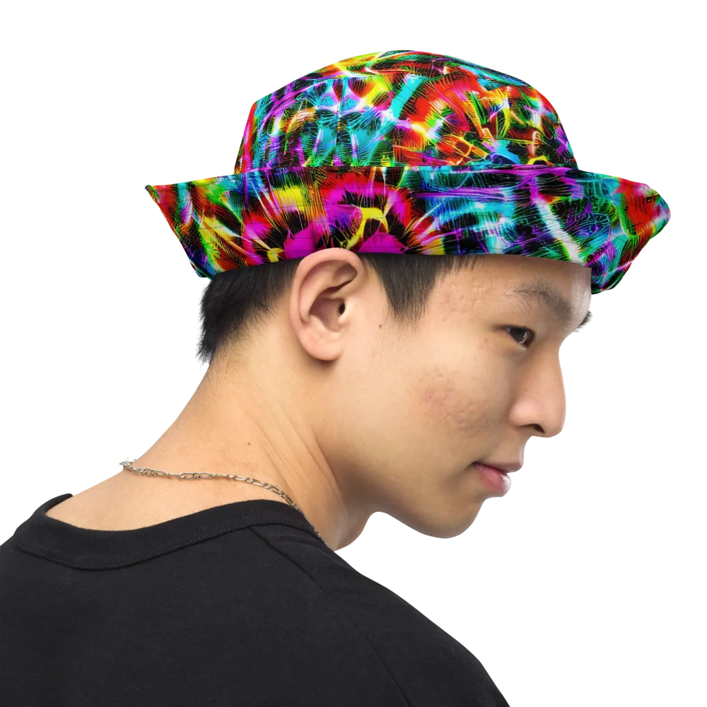 Cyber Kaleidoscope on Reversible Bucket Hat — Right Outside