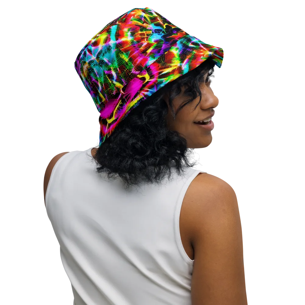 Cyber Kaleidoscope on Reversible Bucket Hat — Right Outside