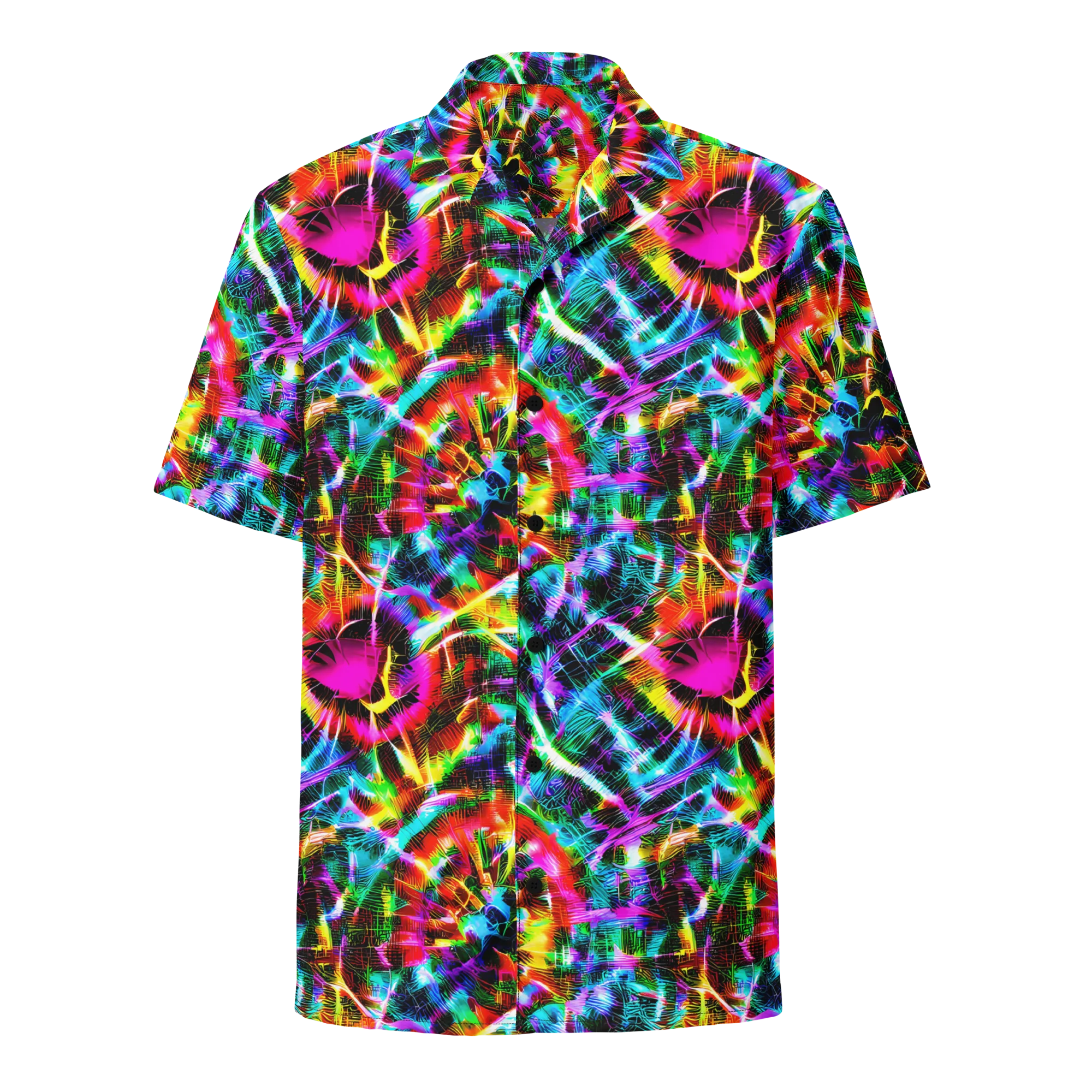 Cyber Kaleidoscope on Button Shirt — Front