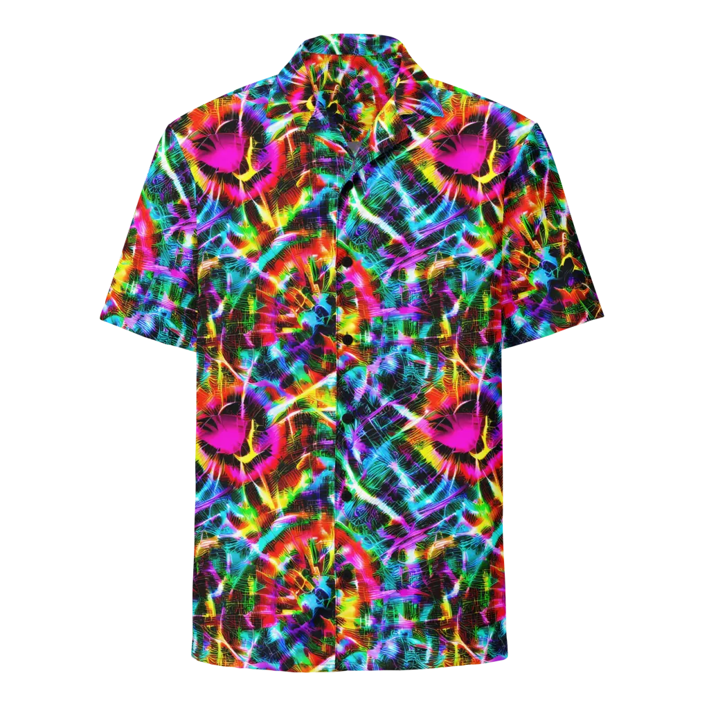 Cyber Kaleidoscope on Button Shirt — Front