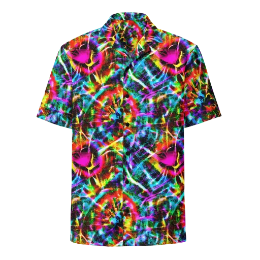 Cyber Kaleidoscope on a Button Shirt