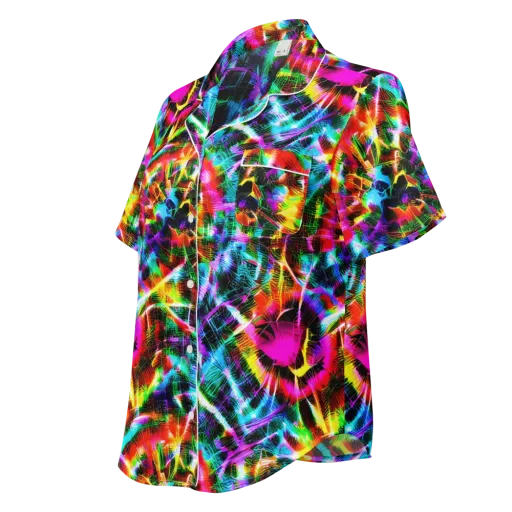Cyber Kaleidoscope on a Women's Short Sleeve Pajama Top