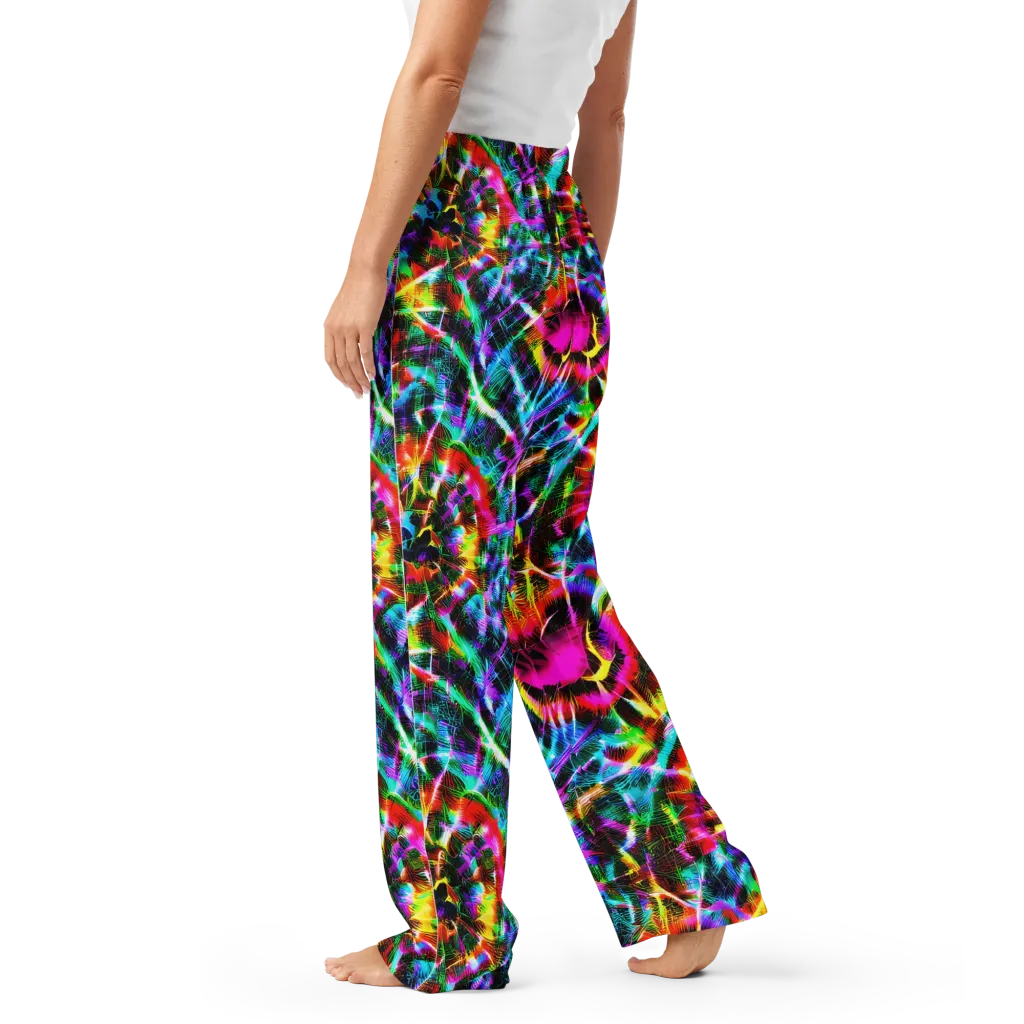 Cyber Kaleidoscope on Women's Pajama Pants — Left
