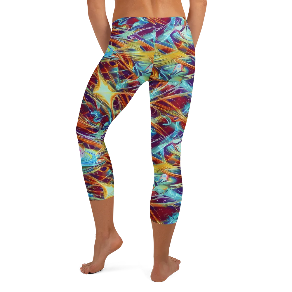 Turquoise Emberglass on Capri Leggings — Back
