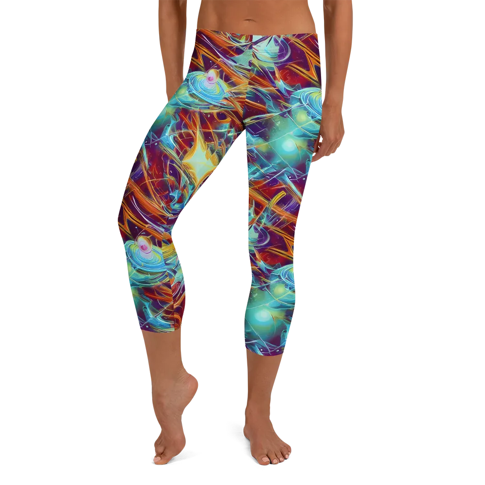 Turquoise Emberglass on Capri Leggings — Front