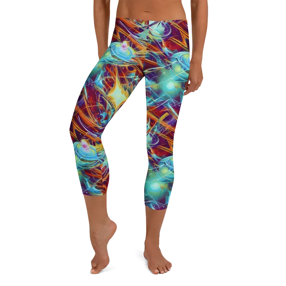Turquoise Emberglass on Capri Leggings — Front