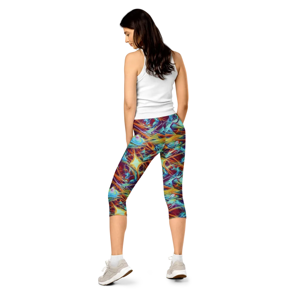 Turquoise Emberglass on Capri Leggings — Back