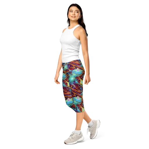 Turquoise Emberglass on a Capri Leggings
