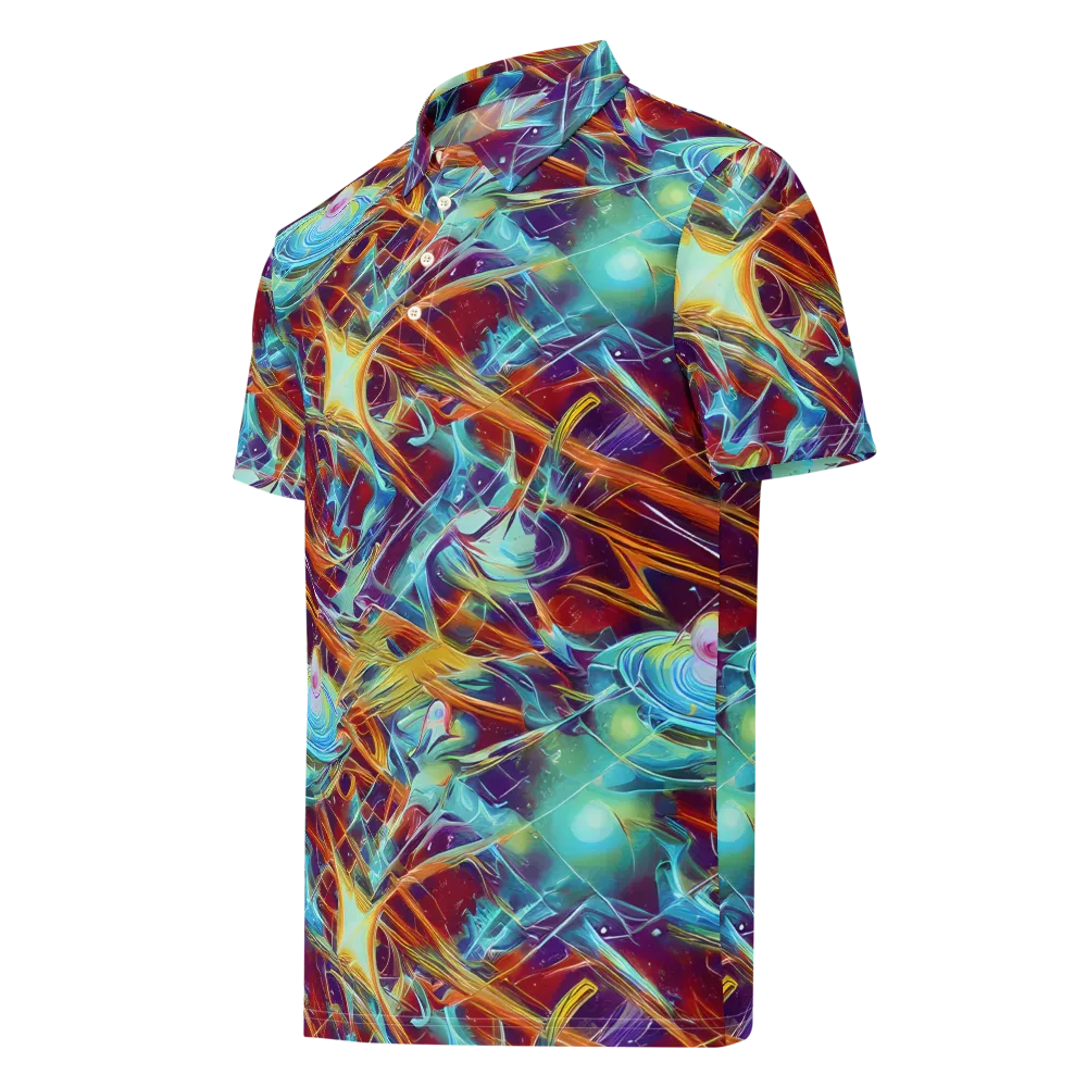 Turquoise Emberglass on Men's Slim Fit Polo Shirt — Left Front