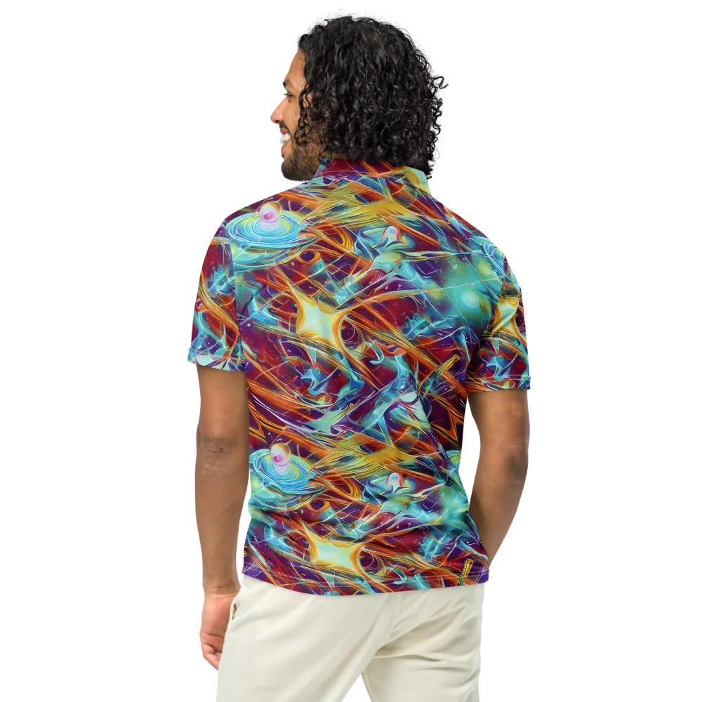 Turquoise Emberglass on Men's Slim Fit Polo Shirt — Back