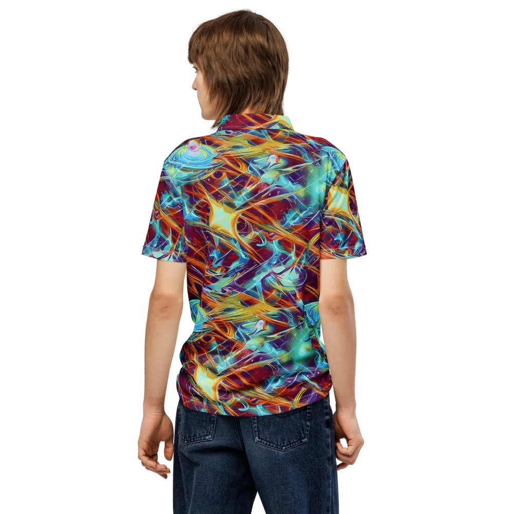 Turquoise Emberglass on Men's Slim Fit Polo Shirt — Back