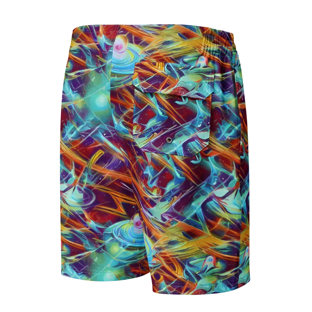 Turquoise Emberglass on Men's Board Shorts — Back