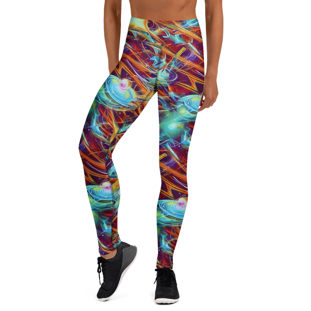 Turquoise Emberglass on Yoga Leggings — Front