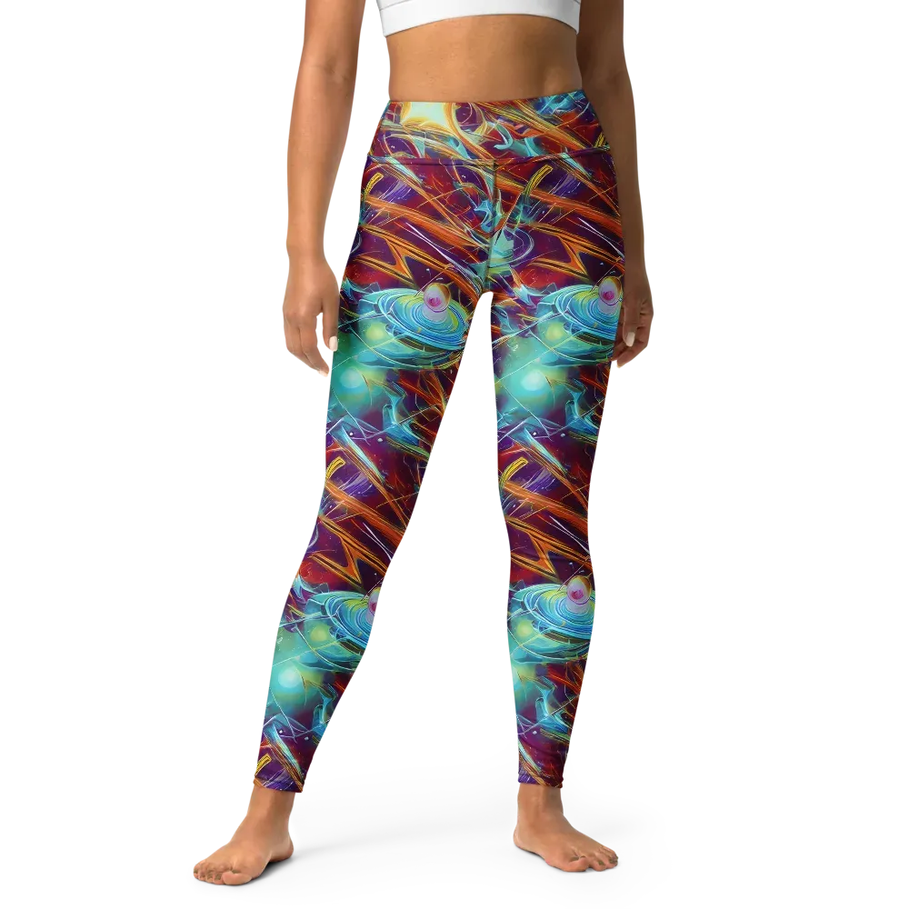 Turquoise Emberglass on Yoga Leggings — Front