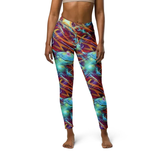 Turquoise Emberglass on a Yoga Leggings