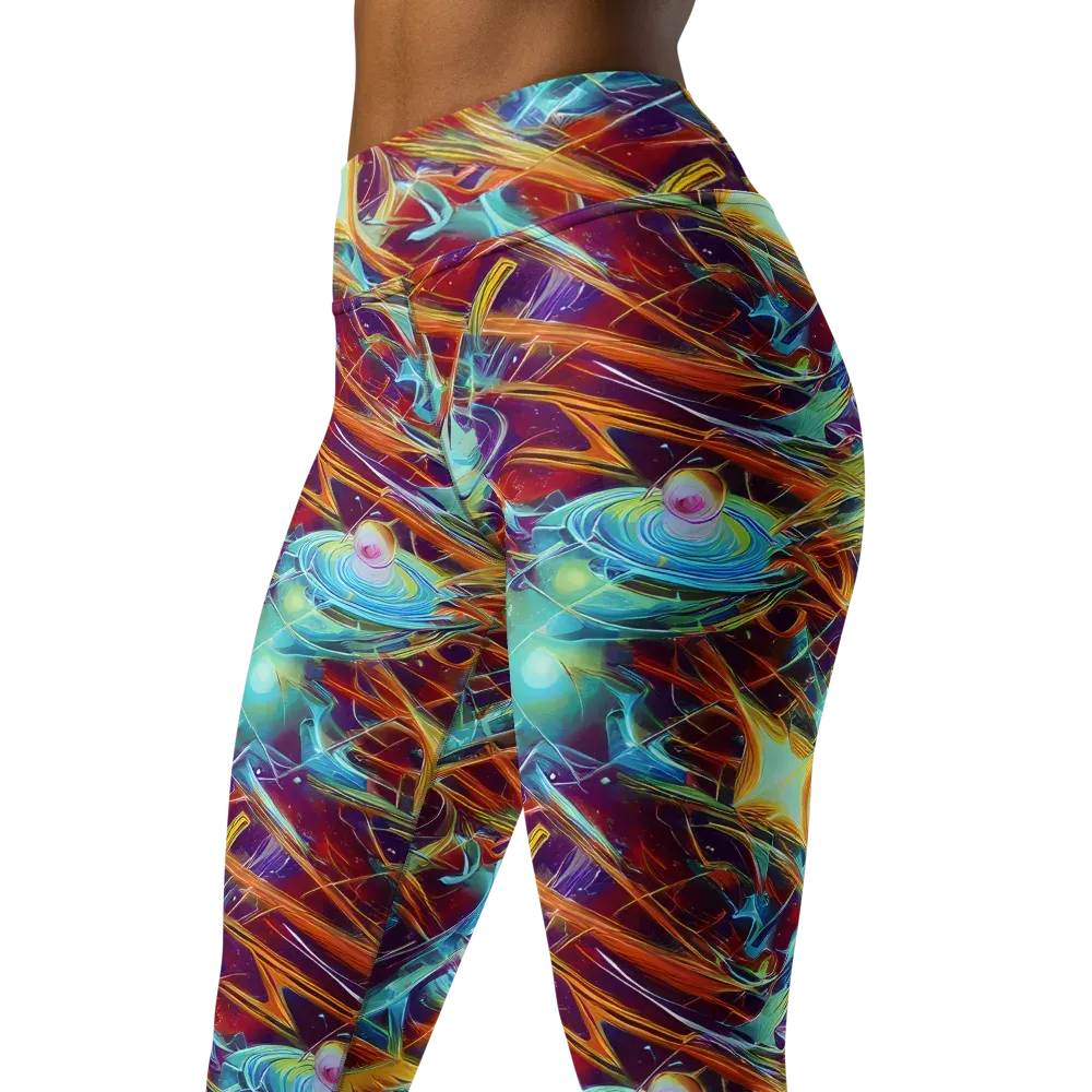 Turquoise Emberglass on Yoga Leggings — Left Front