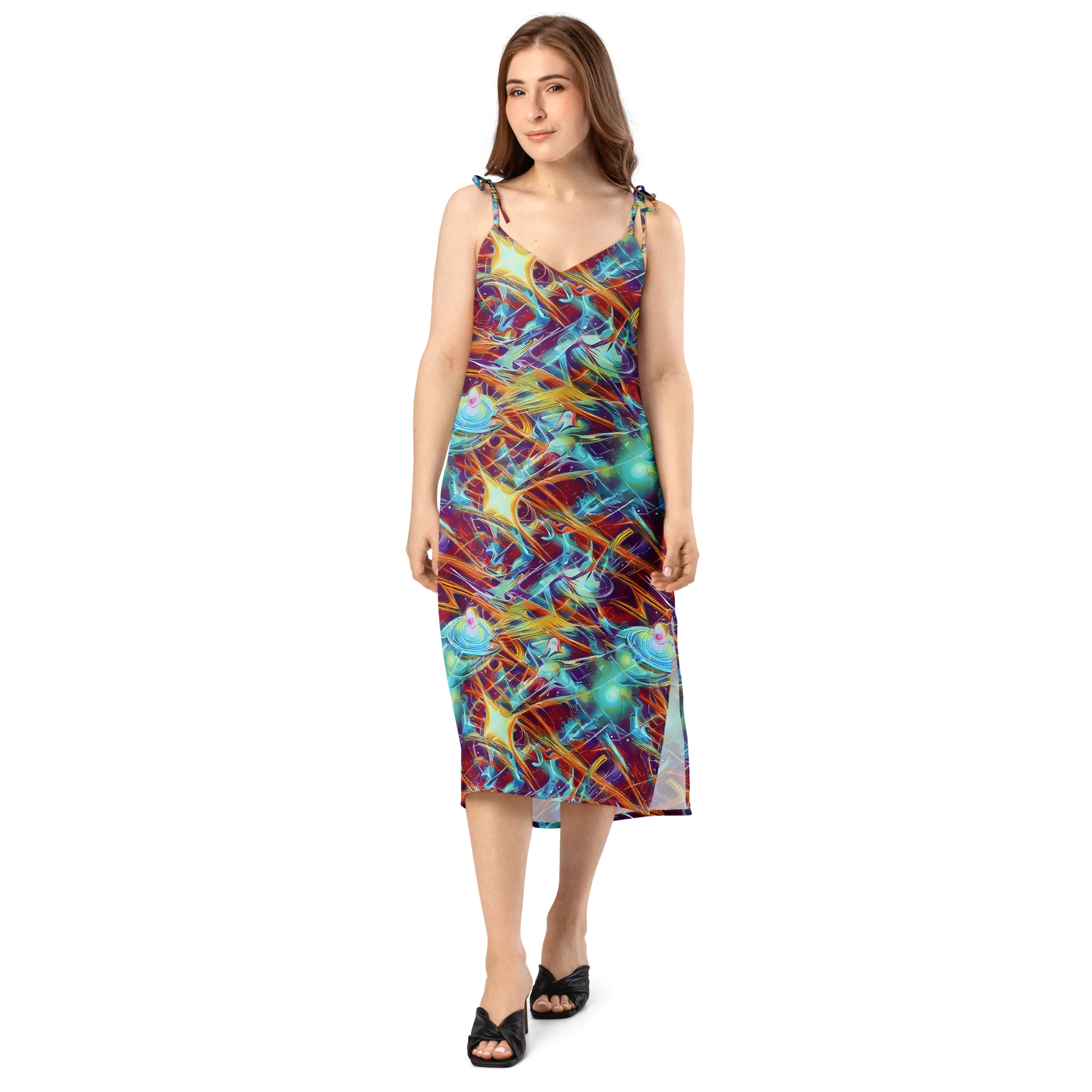 Turquoise Emberglass on Slip Dress — Front