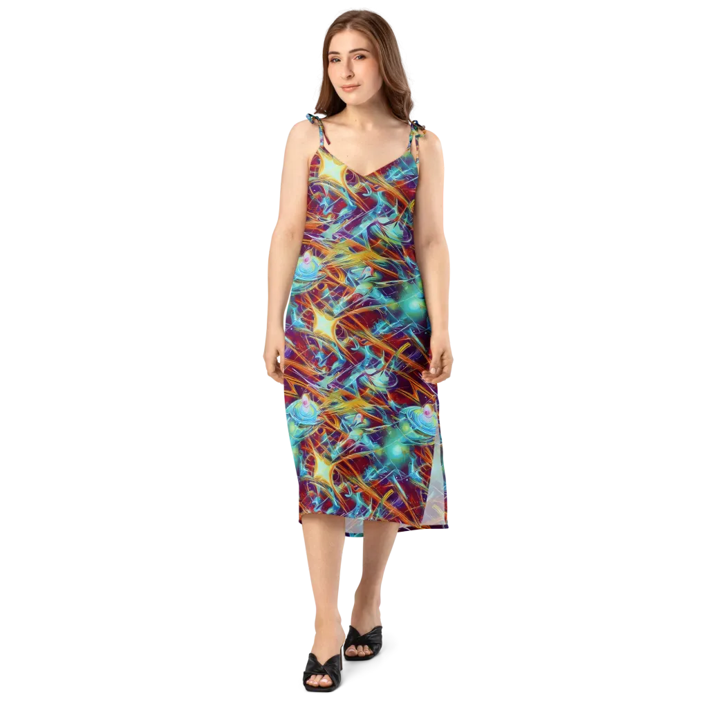 Turquoise Emberglass on Slip Dress — Front