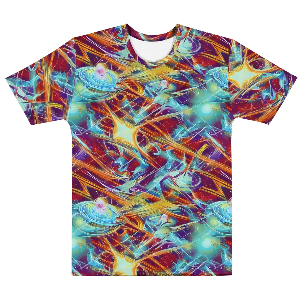 Turquoise Emberglass on Men's Cotton Crew Neck T-Shirt — Front