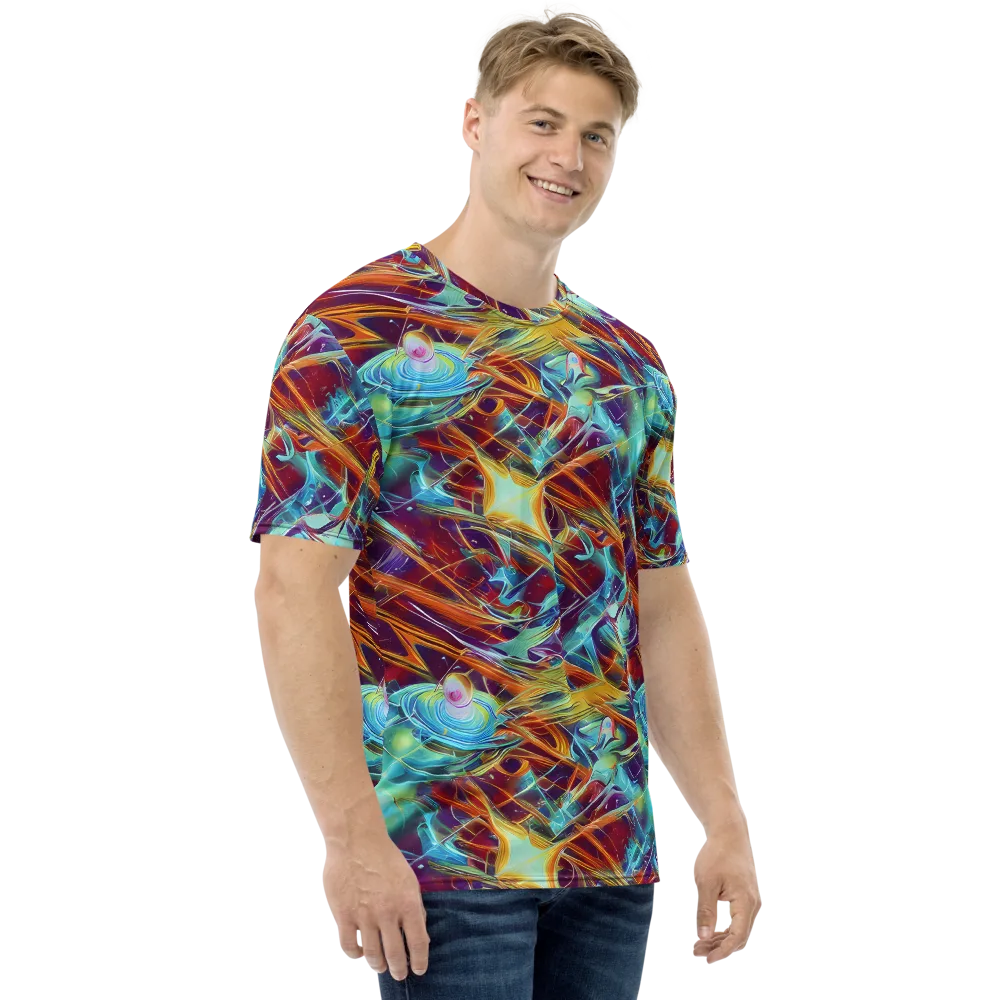 Turquoise Emberglass on Men's Crew Neck T-Shirt — Right