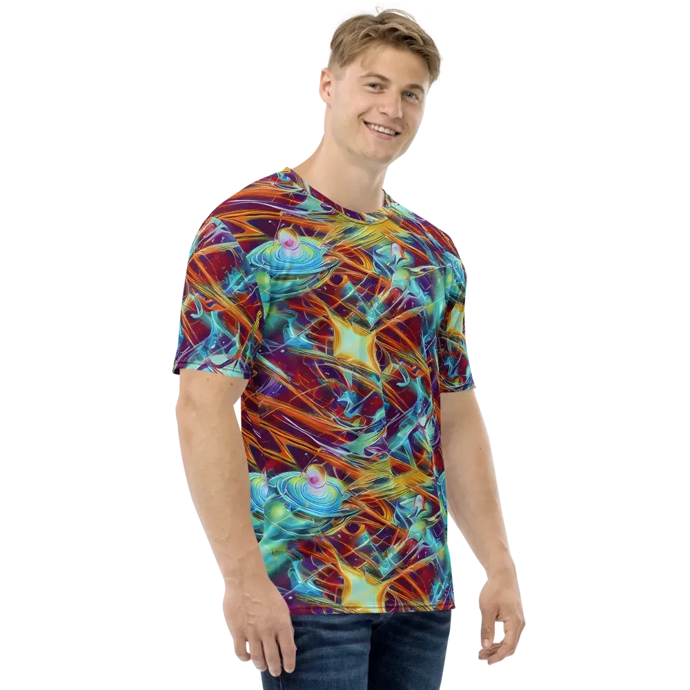 Turquoise Emberglass on Men's Crew Neck T-Shirt — Right