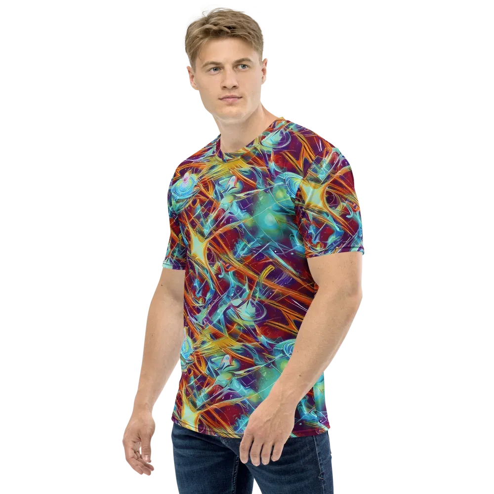 Turquoise Emberglass on Men's Crew Neck T-Shirt — Left