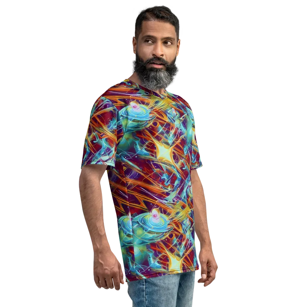 Turquoise Emberglass on Men's Crew Neck T-Shirt — Right