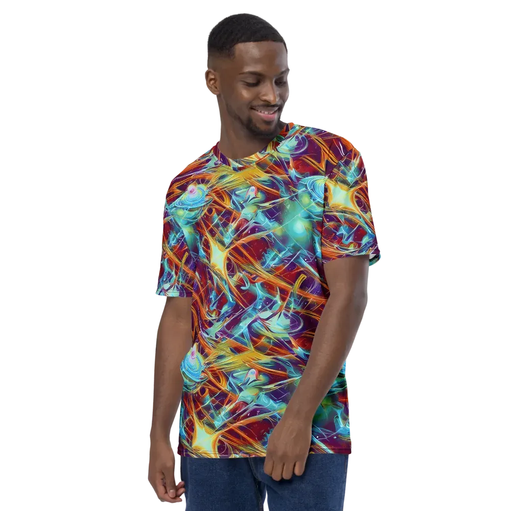 Turquoise Emberglass on Men's Crew Neck T-Shirt — Left
