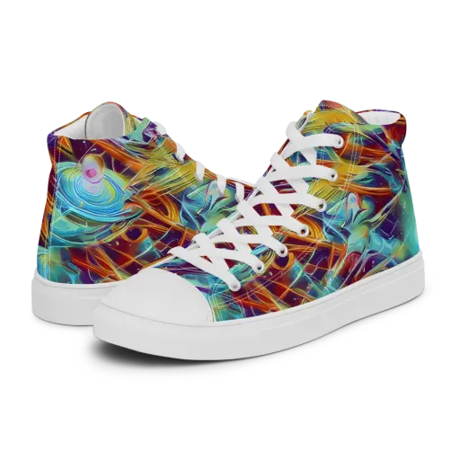 Turquoise Emberglass on a Men's High Top Canvas Shoes