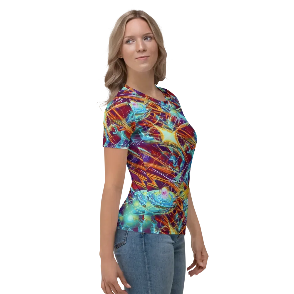 Turquoise Emberglass on Women's Crew Neck T-Shirt — Right