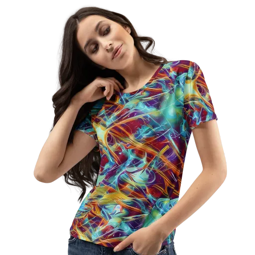 Turquoise Emberglass on a Women's Crew Neck T-Shirt