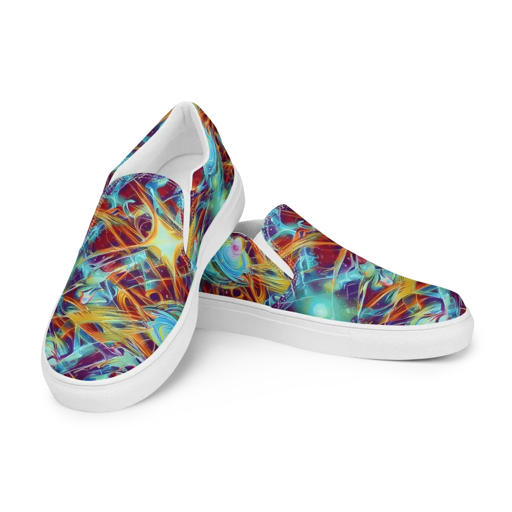 Turquoise Emberglass on Men's Slip-On Canvas Shoes — Left Front