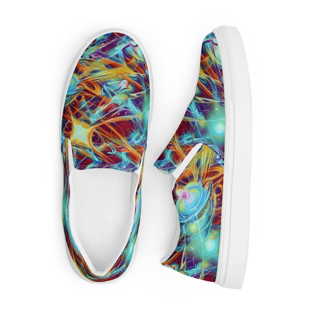 Turquoise Emberglass on Men's Slip-On Canvas Shoes — Front
