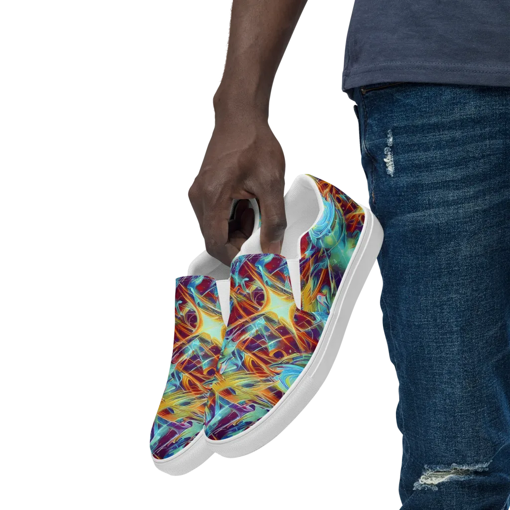 Turquoise Emberglass on Men's Slip-On Canvas Shoes — Left Front