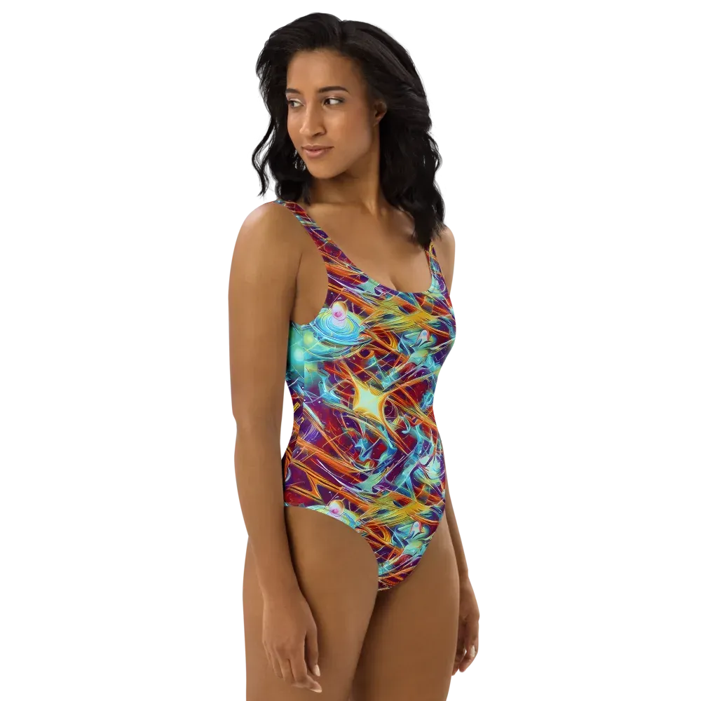 Turquoise Emberglass on One-Piece Swimsuit — Right