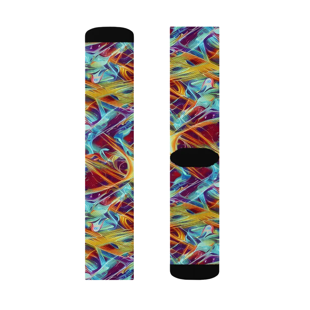 Turquoise Emberglass on Socks — Left Sock