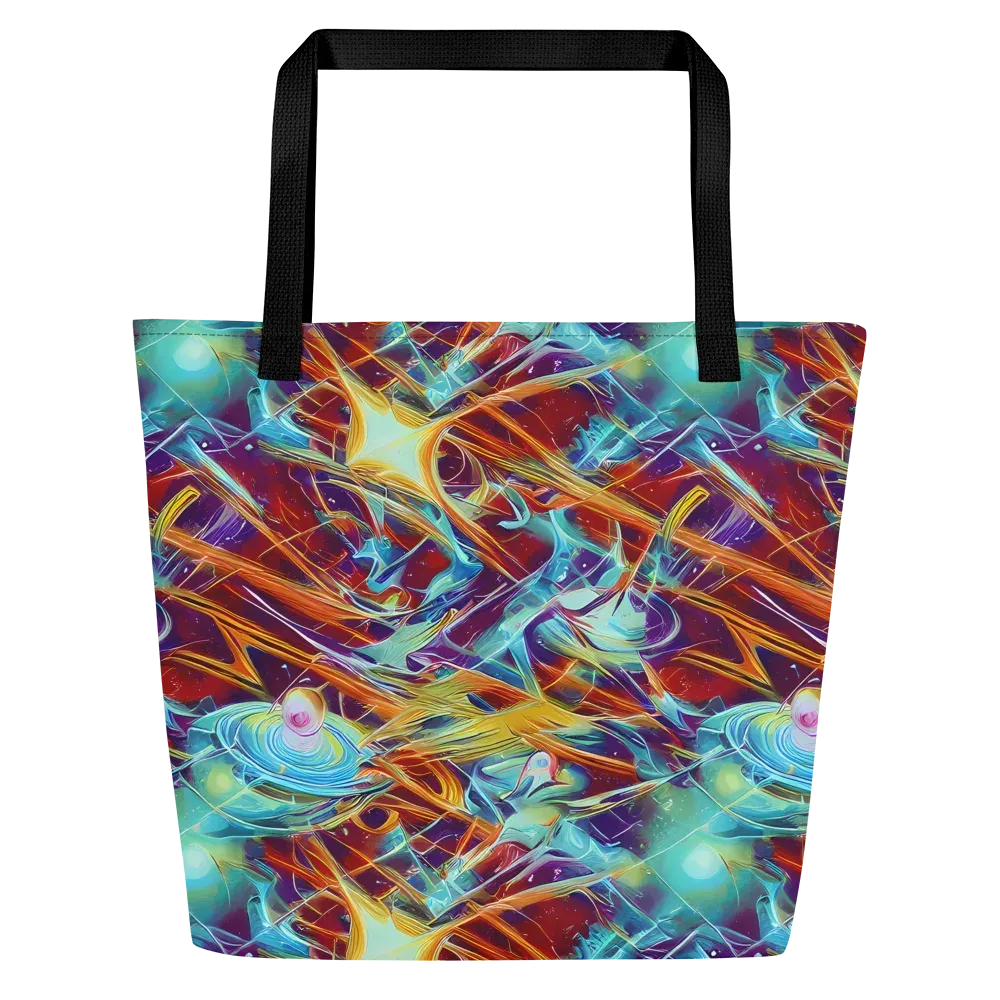 Turquoise Emberglass on Large Tote Bag W/ Pocket — Front