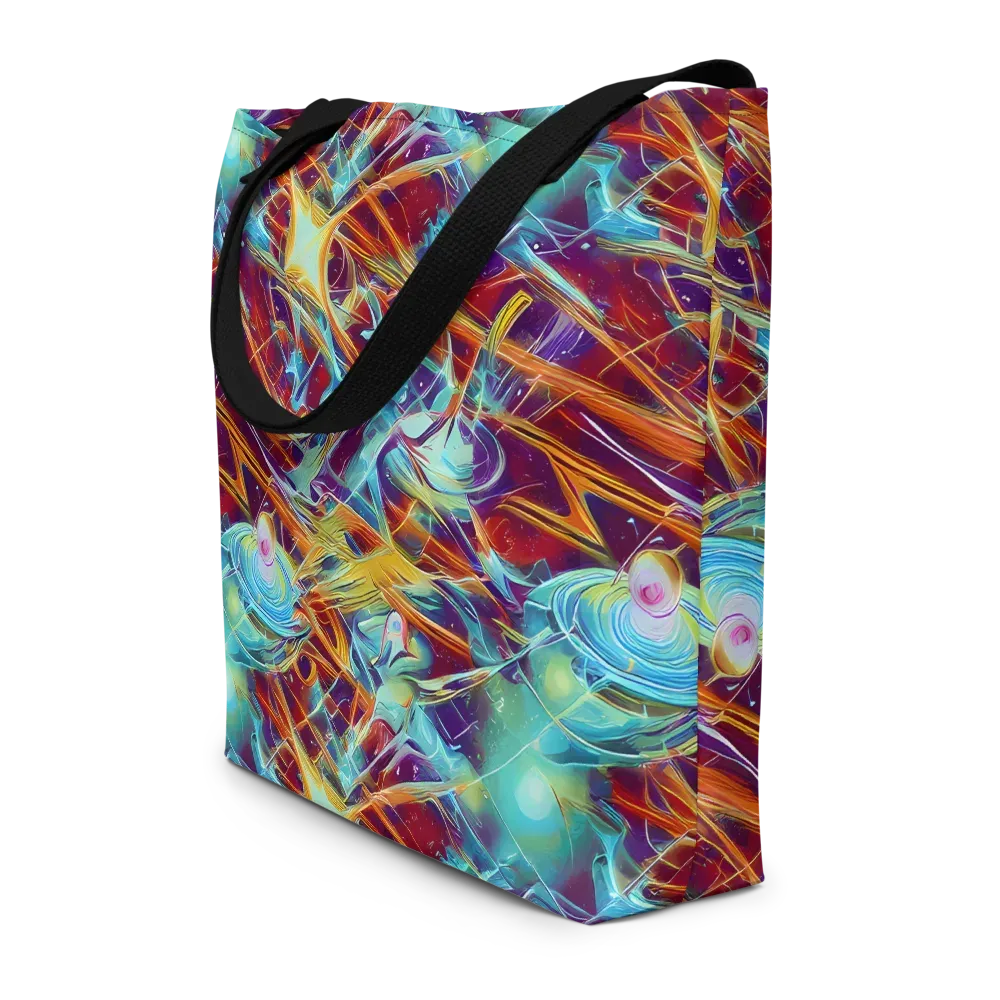 Turquoise Emberglass on Large Tote Bag W/ Pocket — Front